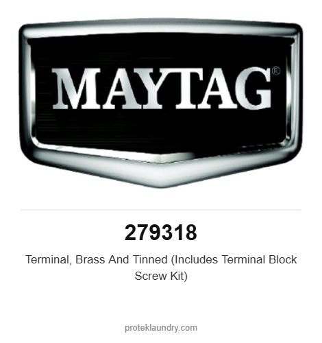 Maytag 279318 Terminal, Brass And Tinned (Includes Terminal Block Screw Kit) - for Maytag MDE20 dryer