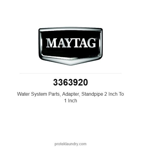 Maytag 3363920 Water System Parts, Adapter, Standpipe 2 Inch To 1 Inch - for Maytag MAT20/MAT23 washer