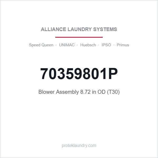 Alliance 70359801P Blower Assembly 8.72 in OD (T30)