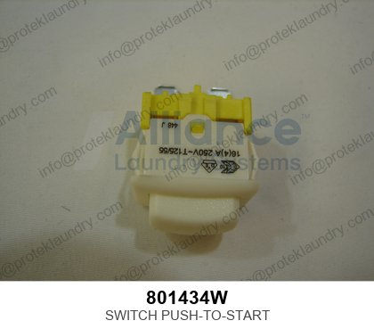 Alliance 801434W Push Button Switch SPST Normally Open, White