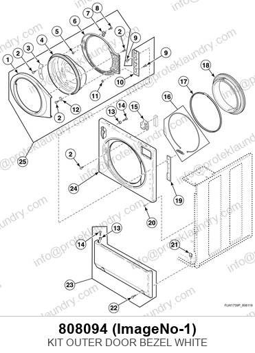 Alliance 808094 Outer Door Bezel Kit, White