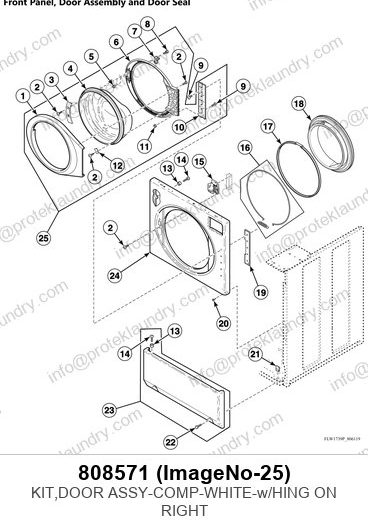 Alliance 808571 Complete Door Assembly Kit, White, Right-Hand Hinge