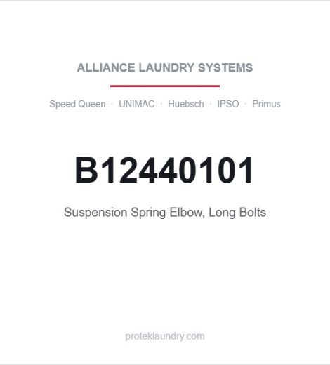 Alliance B12440101 Suspension Spring Elbow, Long Bolts