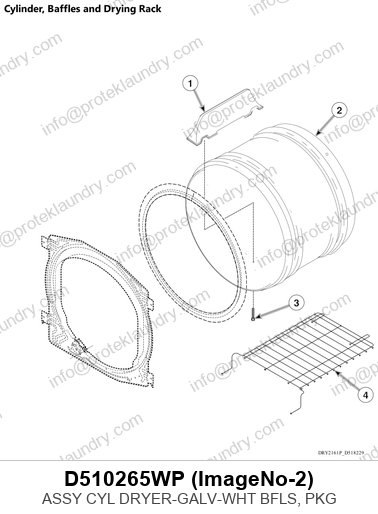 Als D510265WP Assy Cyl Dryer-galv-wht Bfls, Pkg