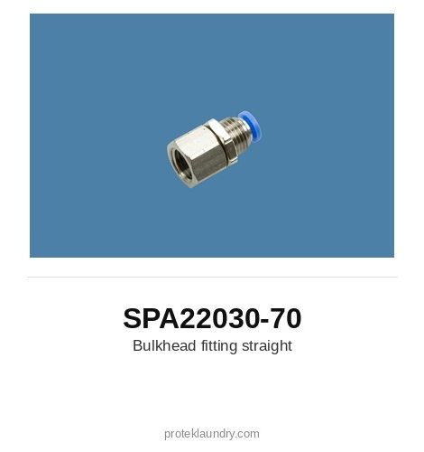 Thermopatch SPA22030-70 Bulkhead fitting, straight - for Thermopatch Y-151 garment tag marking and heat sealing machine