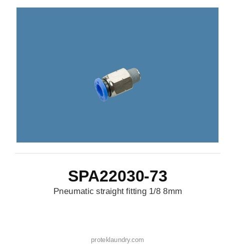 Thermopatch SPA22030-73 Pneumatic straight fitting 1/8 8mm - for Thermopatch Y-151 garment tag marking and heat sealing machine