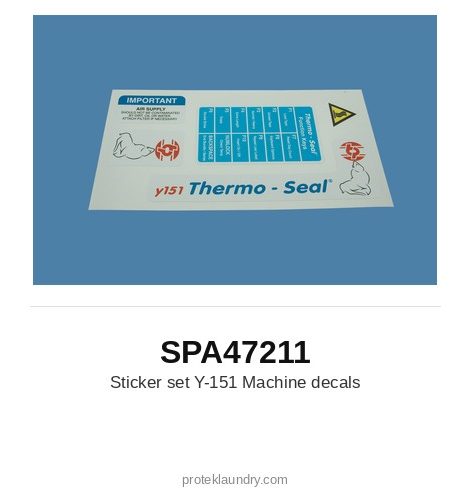 Thermopatch SPA47211 Sticker set Y-151, machine decals - for Thermopatch Y-151 garment tag marking and heat sealing machine