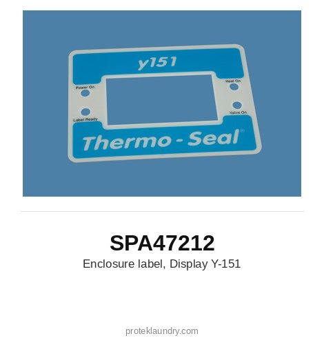 Thermopatch SPA47212 Enclosure label, display Y-151 - for Thermopatch Y-151 garment tag marking and heat sealing machine