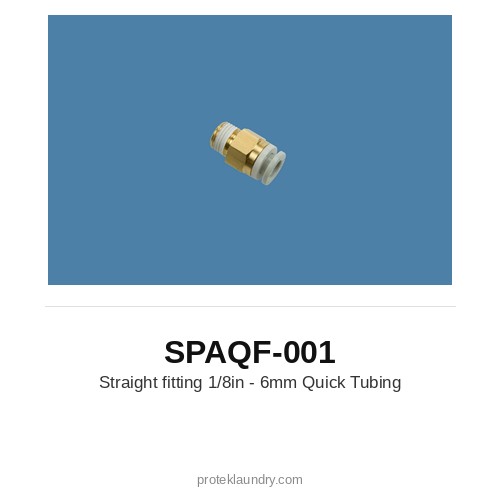Thermopatch SPAQF-001 Straight fitting 1/8 inch to 6mm quick tubing - for Thermopatch Y-151 garment tag marking and heat sealing machine