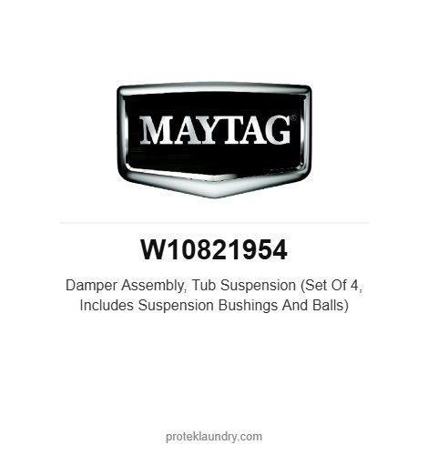 Maytag W10821954 Damper Assembly, Tub Suspension (Set Of 4, Includes Suspension Bushings And Balls) - for Maytag MAT23 washer