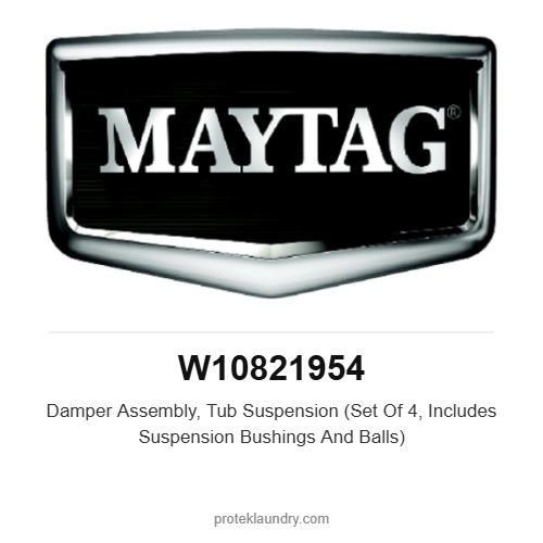 Maytag W10821954 Damper Assembly, Tub Suspension (Set Of 4, Includes Suspension Bushings And Balls) - for Maytag MAT23 washer