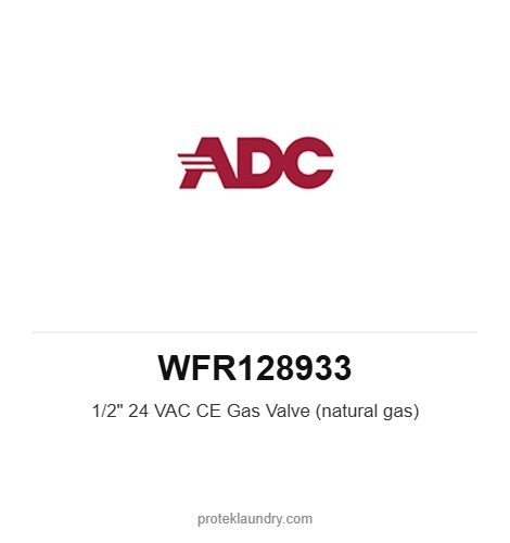 ADC WFR128933 1/2" 24 VAC CE Gas Valve (natural gas) - American Dryer commercial tumble dryer spare part