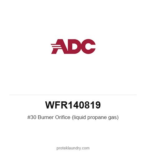 ADC WFR140819 #30 Burner Orifice (liquid propane gas) - American Dryer commercial tumble dryer spare part