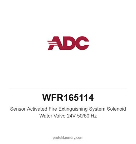 ADC WFR165114 Sensor Activated Fire Extinguishing System Solenoid Water Valve 24V 50/60 Hz - American Dryer commercial tumble dryer spare part