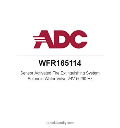 ADC WFR165114 Sensor Activated Fire Extinguishing System Solenoid Water Valve 24V 50/60 Hz - American Dryer commercial tumble dryer spare part