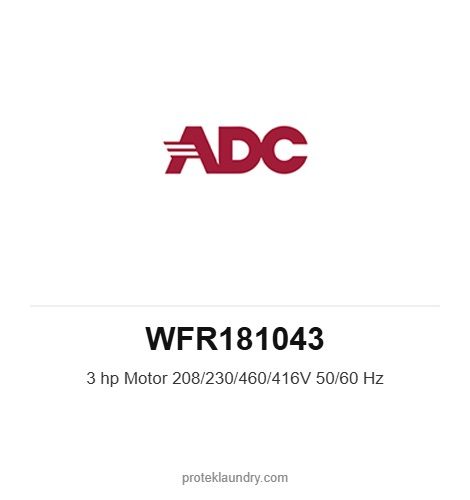 ADC WFR181043 3 hp Motor 208/230/460/416V 50/60 Hz - American Dryer commercial tumble dryer spare part