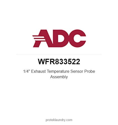 ADC WFR833522 1/4" Exhaust Temperature Sensor Probe Assembly - American Dryer commercial tumble dryer spare part