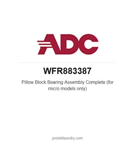 ADC WFR883387 Pillow Block Bearing Assembly Complete (for micro models only) - American Dryer commercial tumble dryer spare part