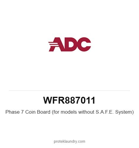 ADC WFR887011 Phase 7 Coin Board (for models without S.A.F.E. System) - American Dryer commercial tumble dryer spare part