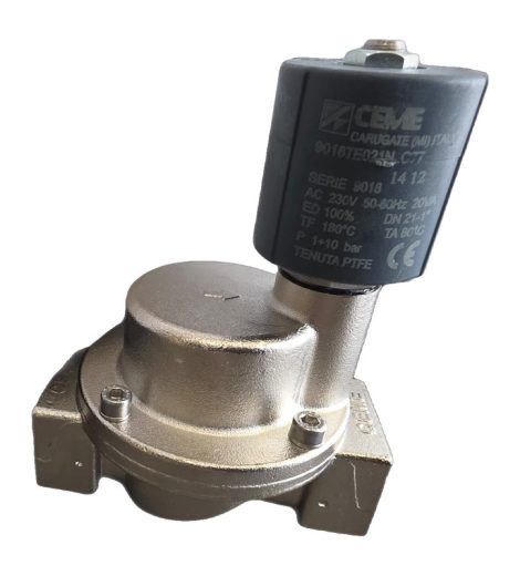 Ceme Solenoid Steam Valve 9016TE021NC77, 1", Teflon, 230V 50/60Hz
