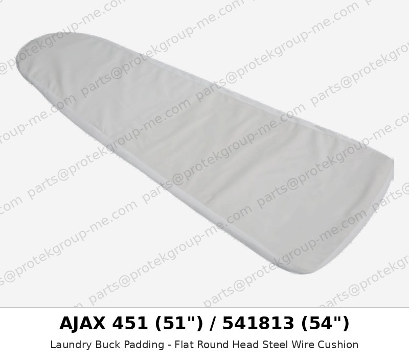 AJAX 451 (51") / 541813 (54") Laundry Buck Padding - Flat Round Head Steel Wire Cushion - press pad / cover