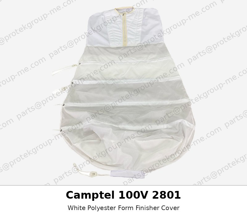 Camptel 100V 2801 White Polyester Form Finisher Cover - press pad / cover