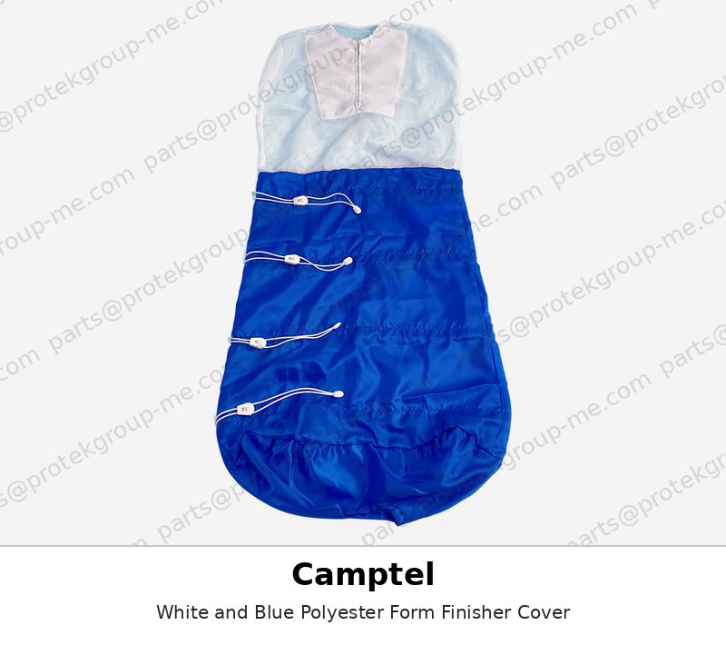 Camptel White and Blue Polyester Form Finisher Cover - press pad / cover