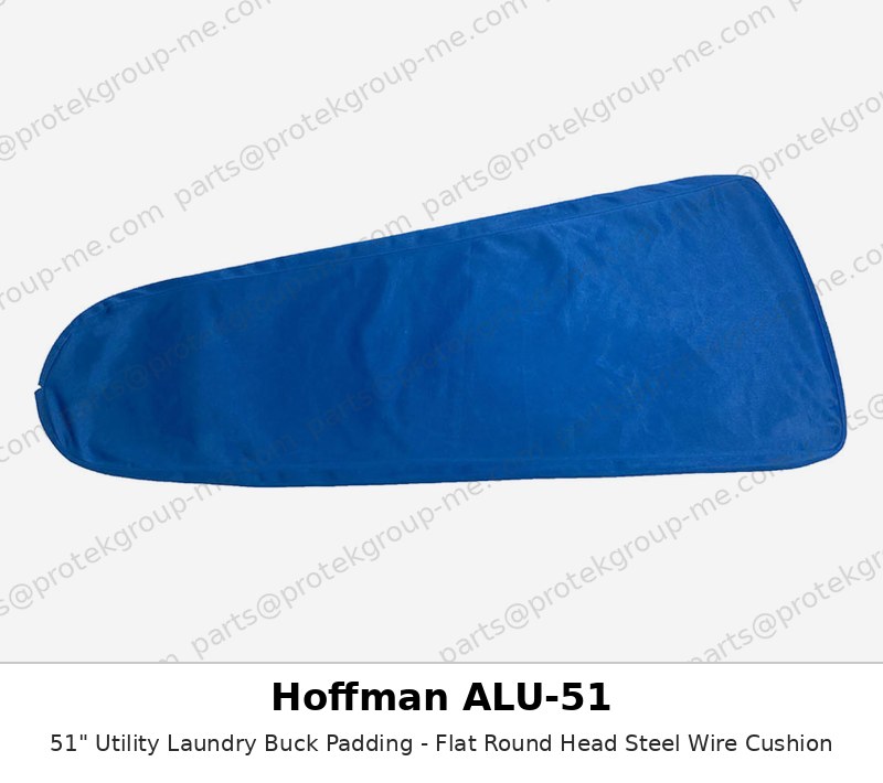 Hoffman ALU-51 51" Utility Laundry Buck Padding - Flat Round Head Steel Wire Cushion - press pad / cover