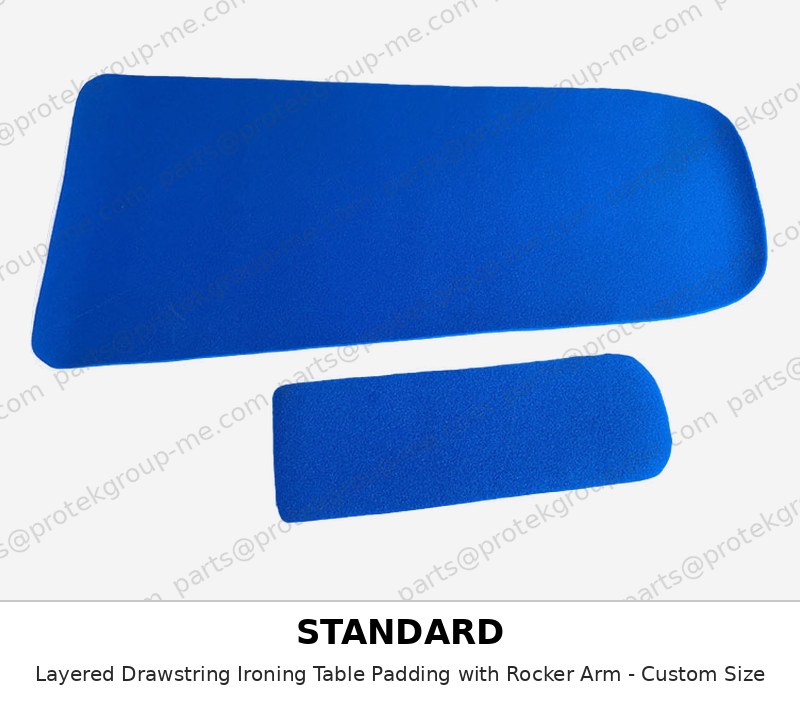 Standard Layered Drawstring Ironing Table Padding with Rocker Arm - Custom Size - press pad / cover