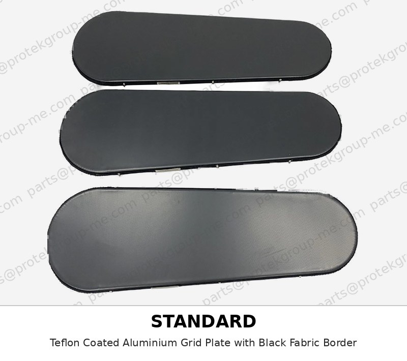 Standard Teflon Coated Aluminium Grid Plate with Black Fabric Border - press pad / cover